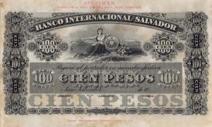 pS155s from El Salvador: 100 Pesos from 1887