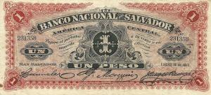 pS161b from El Salvador: 1 Peso from 1900