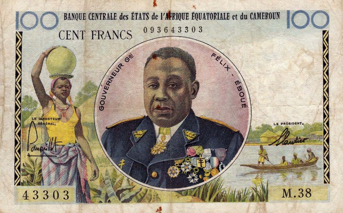 Front of Equatorial African States p1f: 100 Francs from 1961