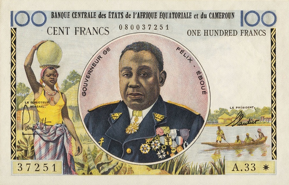 Front of Equatorial African States p2a: 100 Francs from 1961