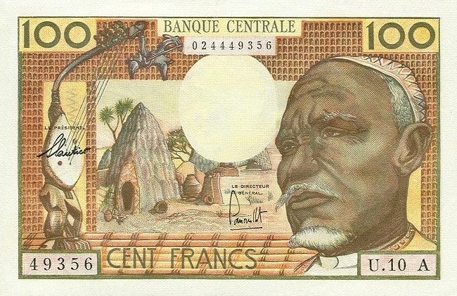 Front of Equatorial African States p3a: 100 Francs from 1963