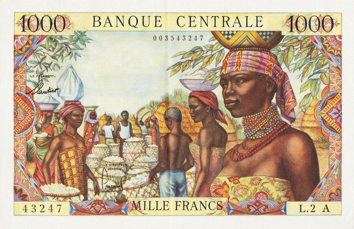 Front of Equatorial African States p5a: 1000 Francs from 1963