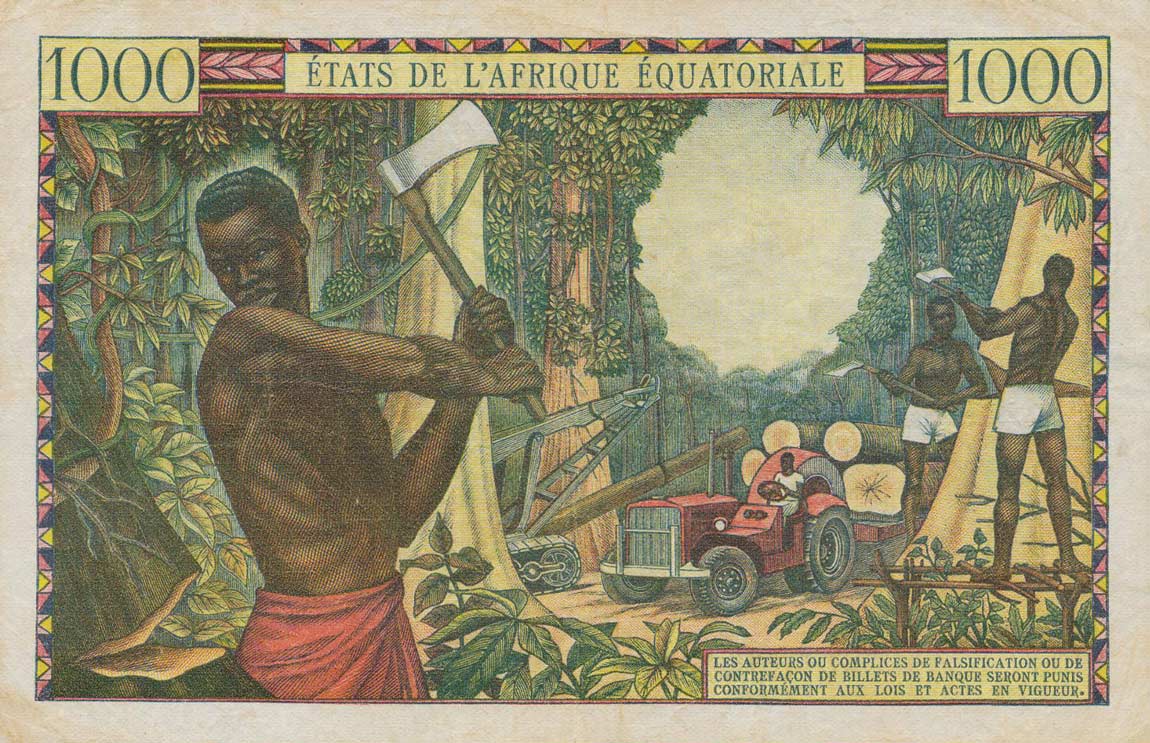 Back of Equatorial African States p5f: 1000 Francs from 1963