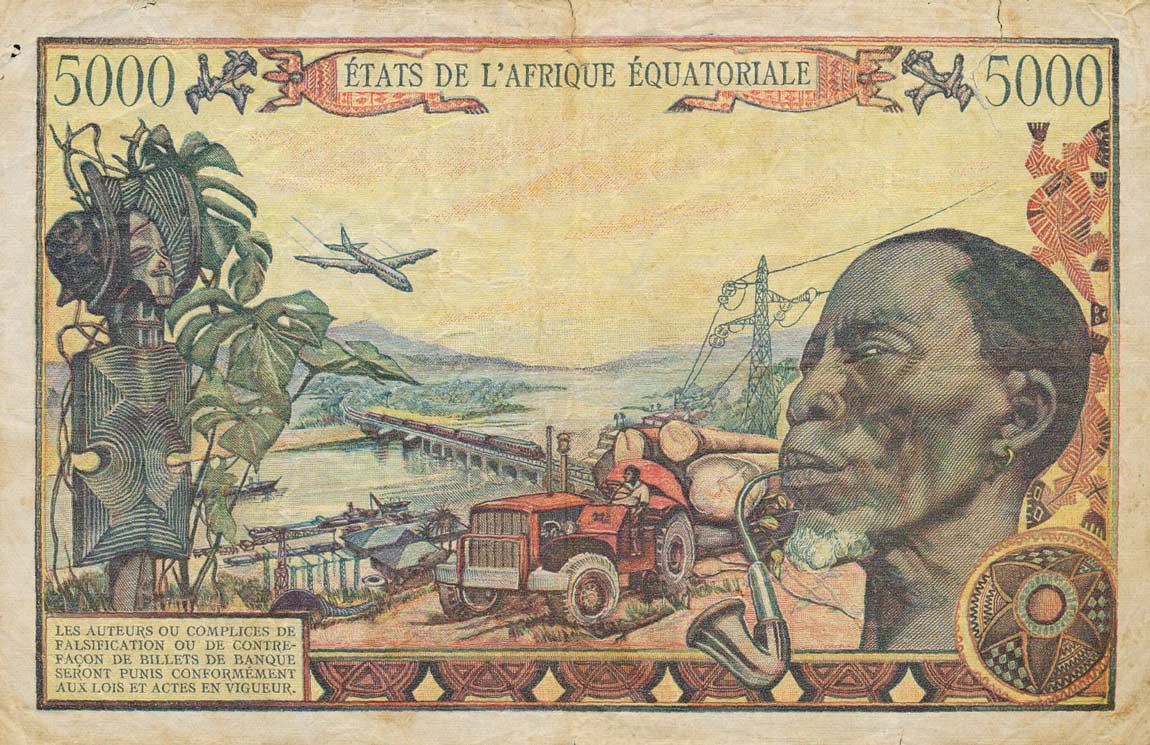 Back of Equatorial African States p6b: 5000 Francs from 1963