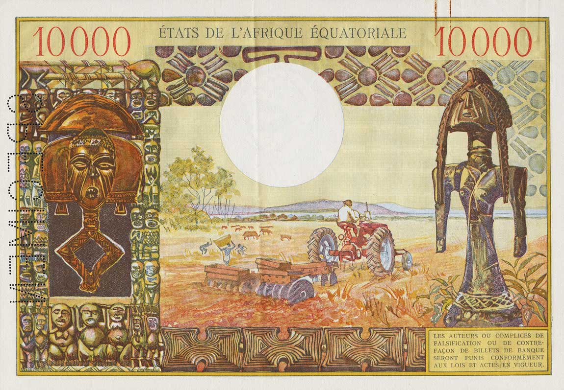 Back of Equatorial African States p7s: 10000 Francs from 1968