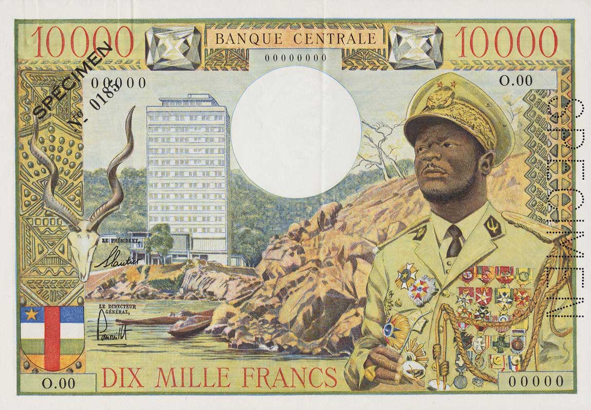 Front of Equatorial African States p7s: 10000 Francs from 1968