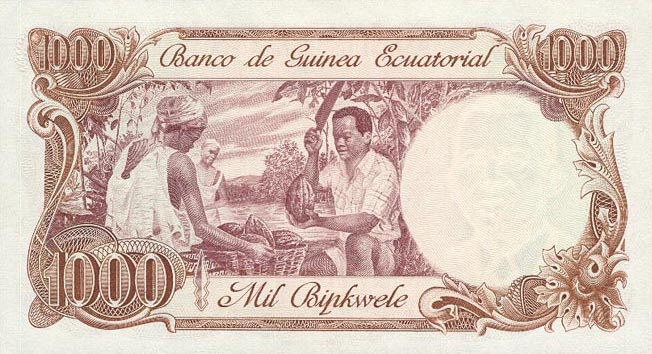 Back of Equatorial Guinea p16: 1000 Bipkwele from 1979