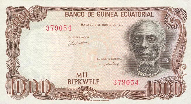 Front of Equatorial Guinea p16: 1000 Bipkwele from 1979