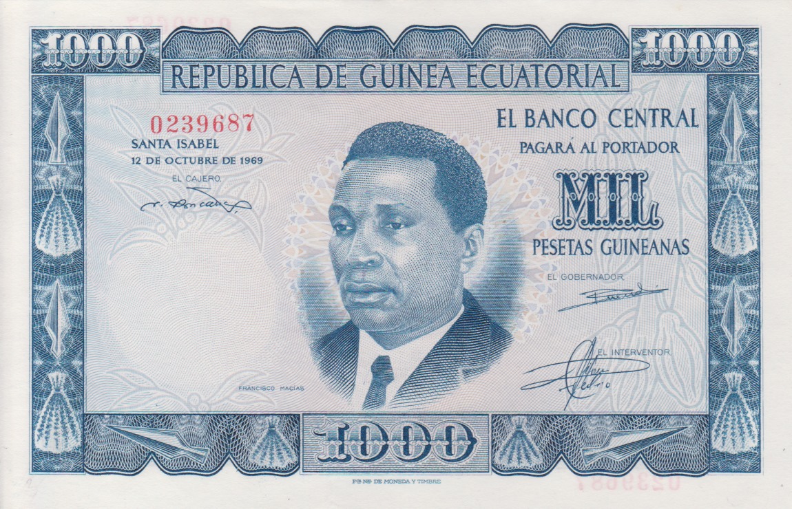 Front of Equatorial Guinea p3: 1000 Pesetas Guineanas from 1969