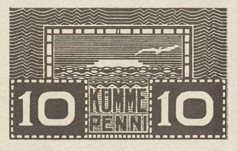 Front of Estonia p40b: 10 Penni from 1919