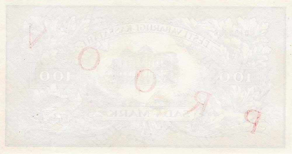 Back of Estonia p51s: 100 Marka from 1923