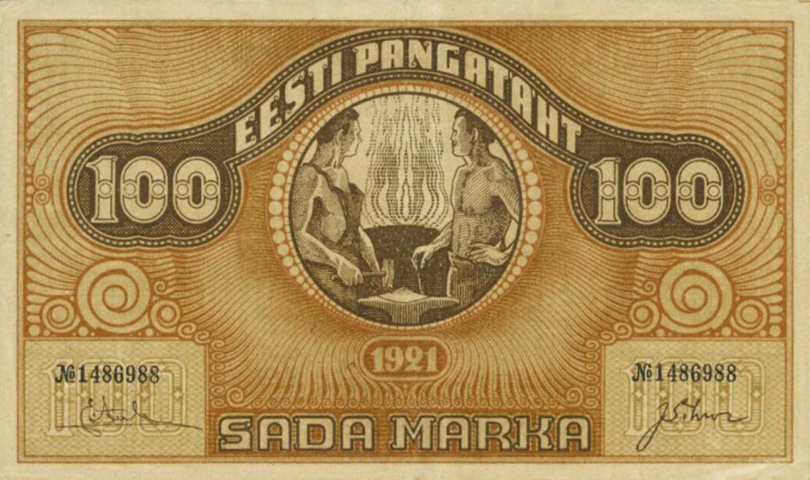 Front of Estonia p56b: 100 Marka from 1921