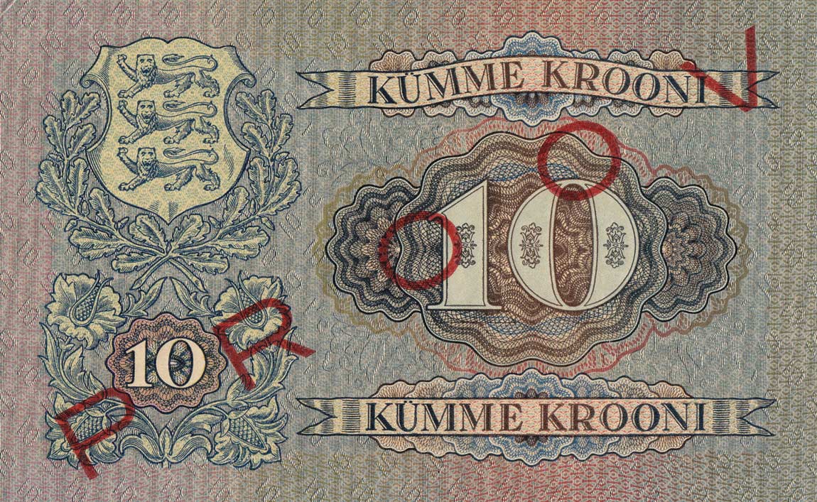 Back of Estonia p63s2: 10 Krooni from 1928