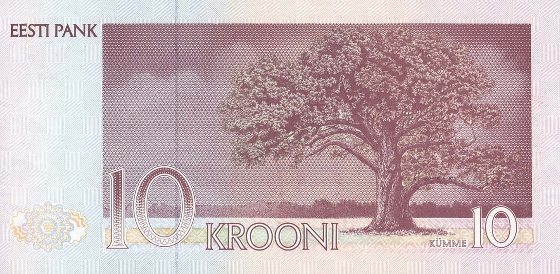 Back of Estonia p72b: 10 Krooni from 1992