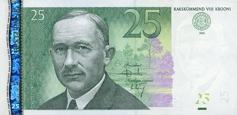Front of Estonia p84a: 25 Krooni from 2002