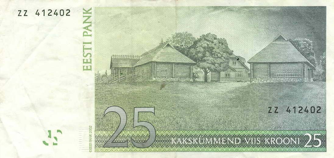 Back of Estonia p84r: 25 Krooni from 2002