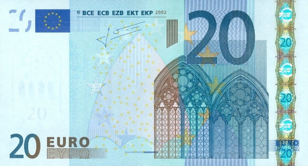 Front of European Union p10h: 20 Euro from 2002