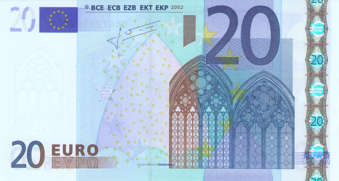 Front of European Union p10u: 20 Euro from 2002