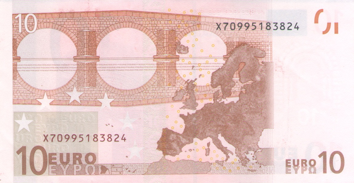 Back of European Union p15x: 10 Euro from 2002