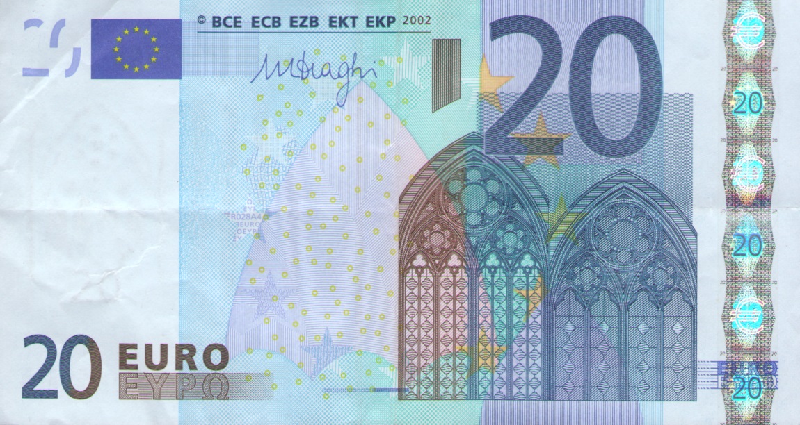 Front of European Union p16e: 20 Euro from 2002