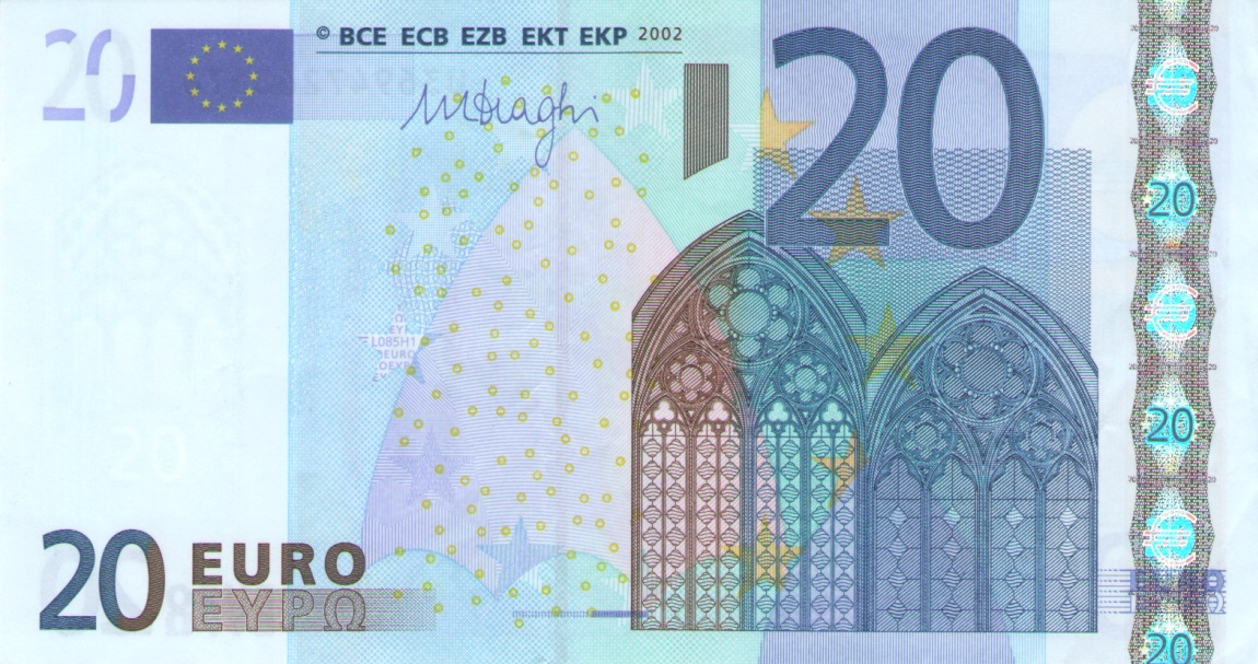 Front of European Union p16u: 20 Euro from 2002