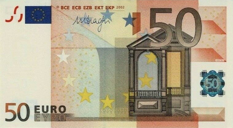 Front of European Union p17s: 50 Euro from 2002