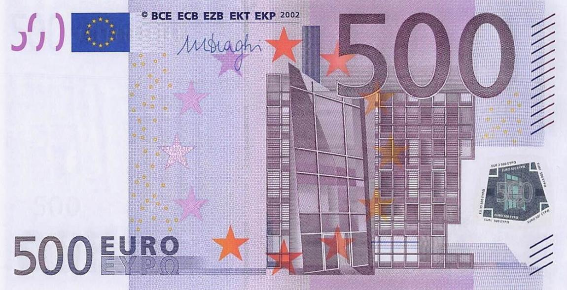 Front of European Union p19An: 500 Euro from 2002