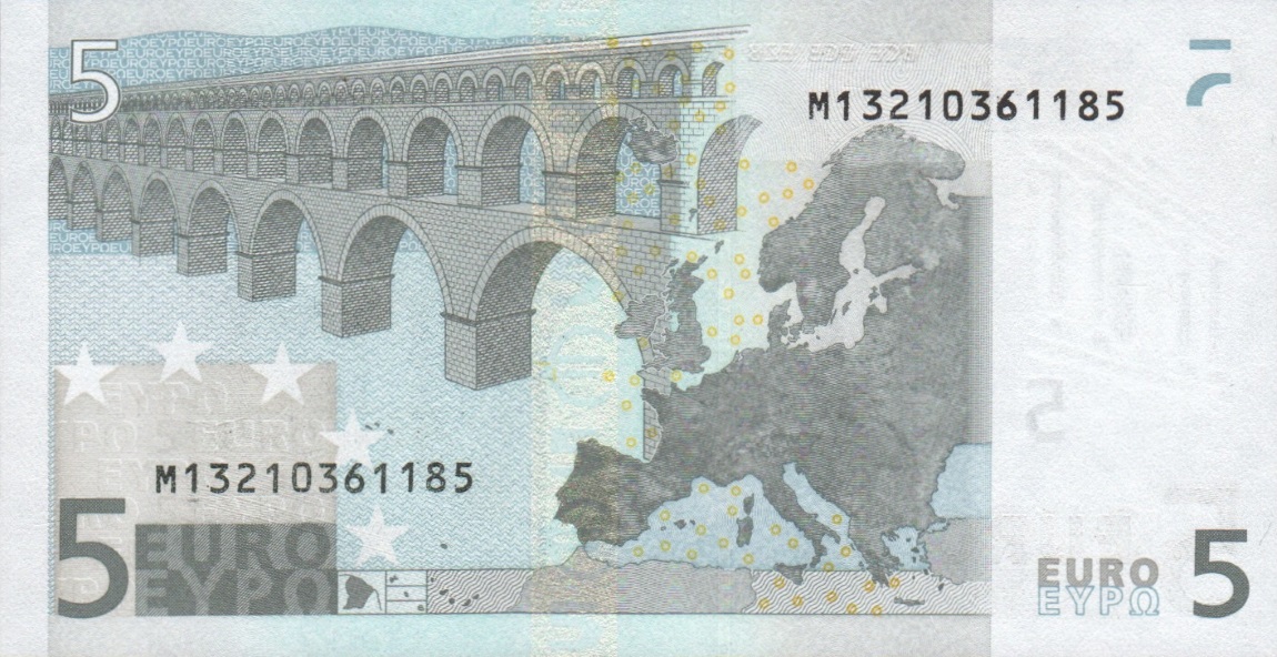 Back of European Union p1m: 5 Euro from 2002