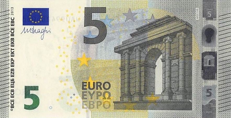 Front of European Union p20w: 5 Euro from 2002