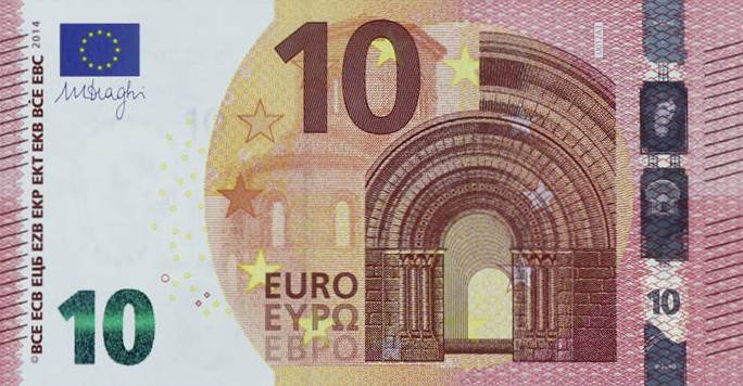 Front of European Union p21u: 10 Euro from 2014