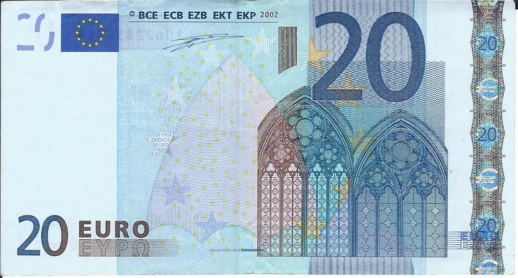 Front of European Union p3l: 20 Euro from 2002