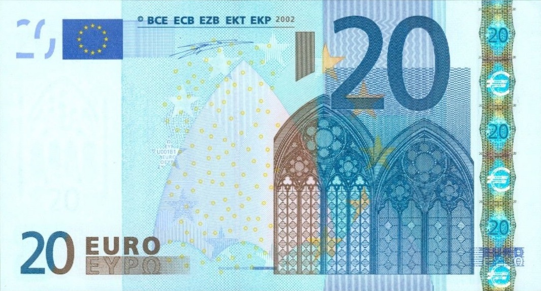 Front of European Union p3m: 20 Euro from 2002