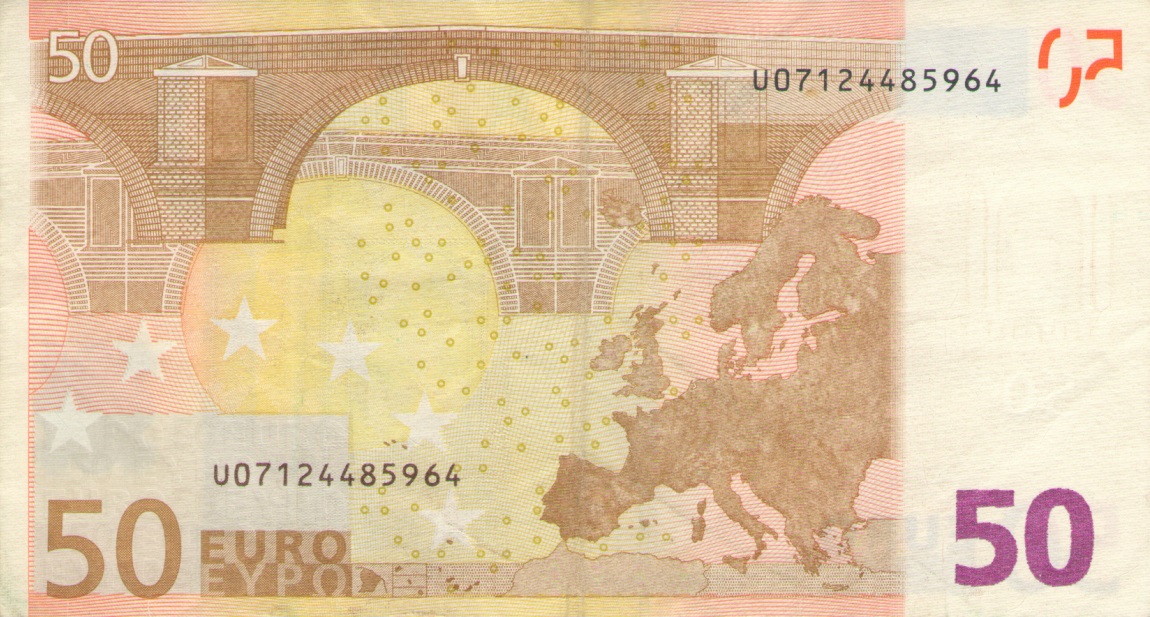Back of European Union p4u: 50 Euro from 2002