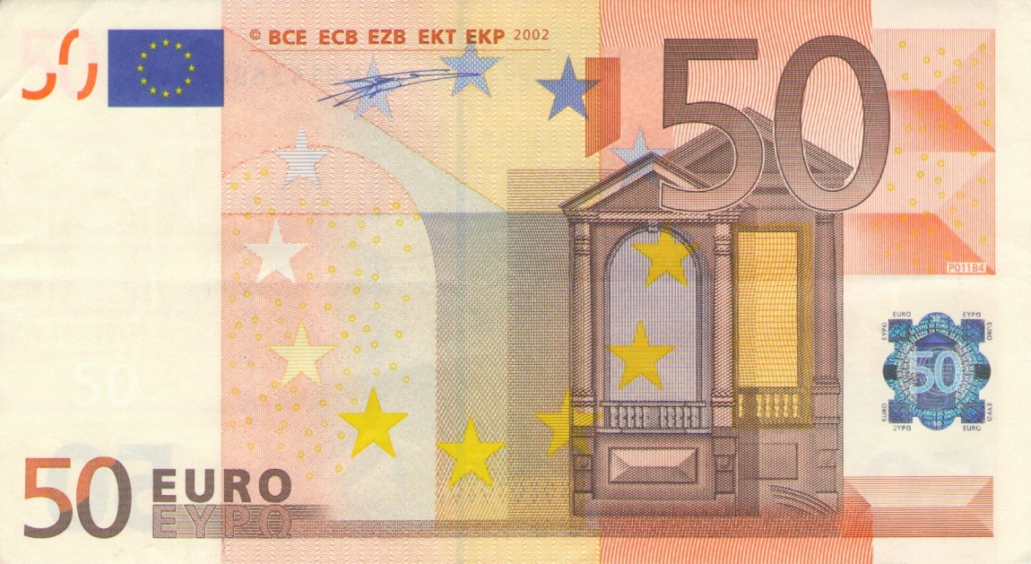 Front of European Union p4x: 50 Euro from 2002
