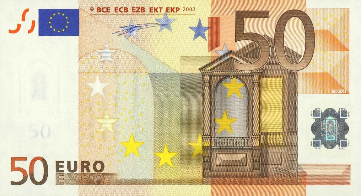Front of European Union p4z: 50 Euro from 2002