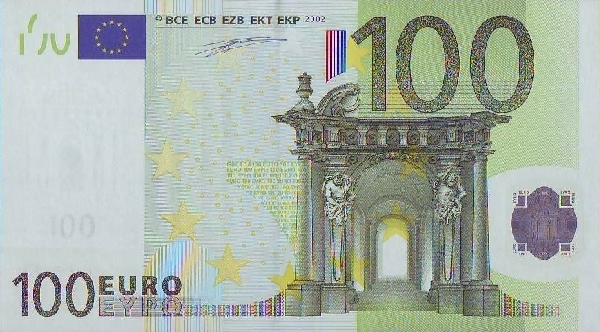 Front of European Union p5p: 100 Euro from 2002