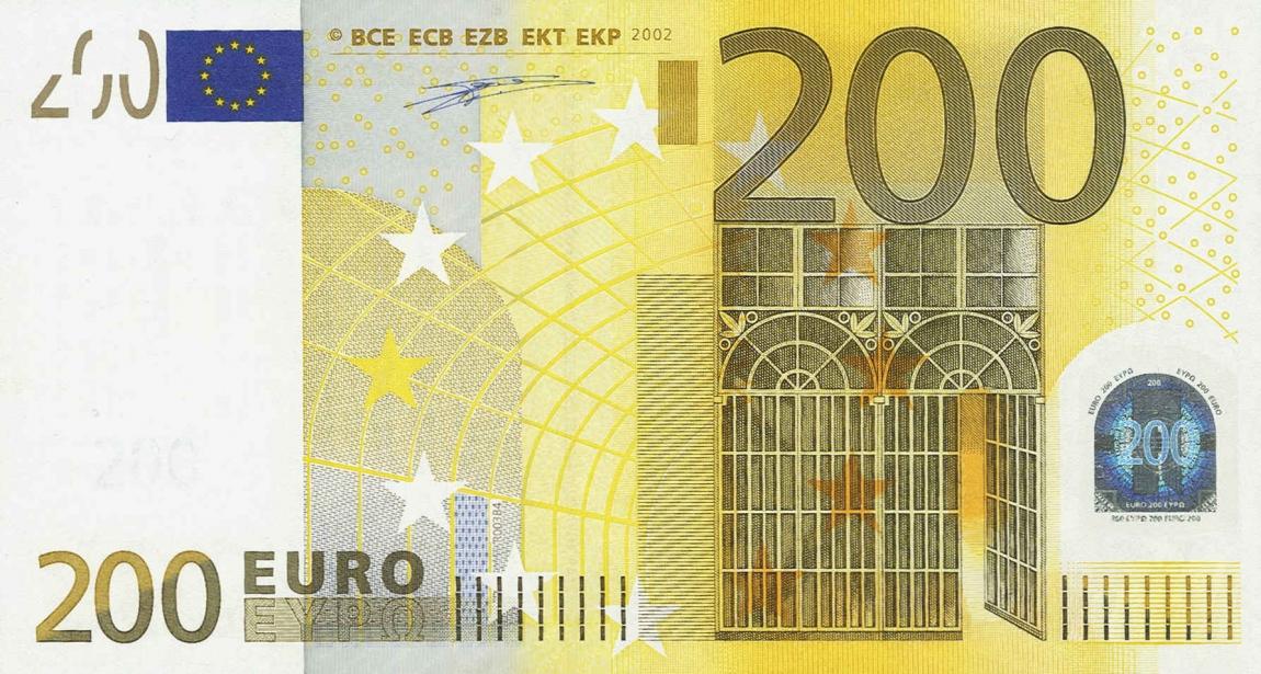 Front of European Union p6y: 200 Euro from 2002