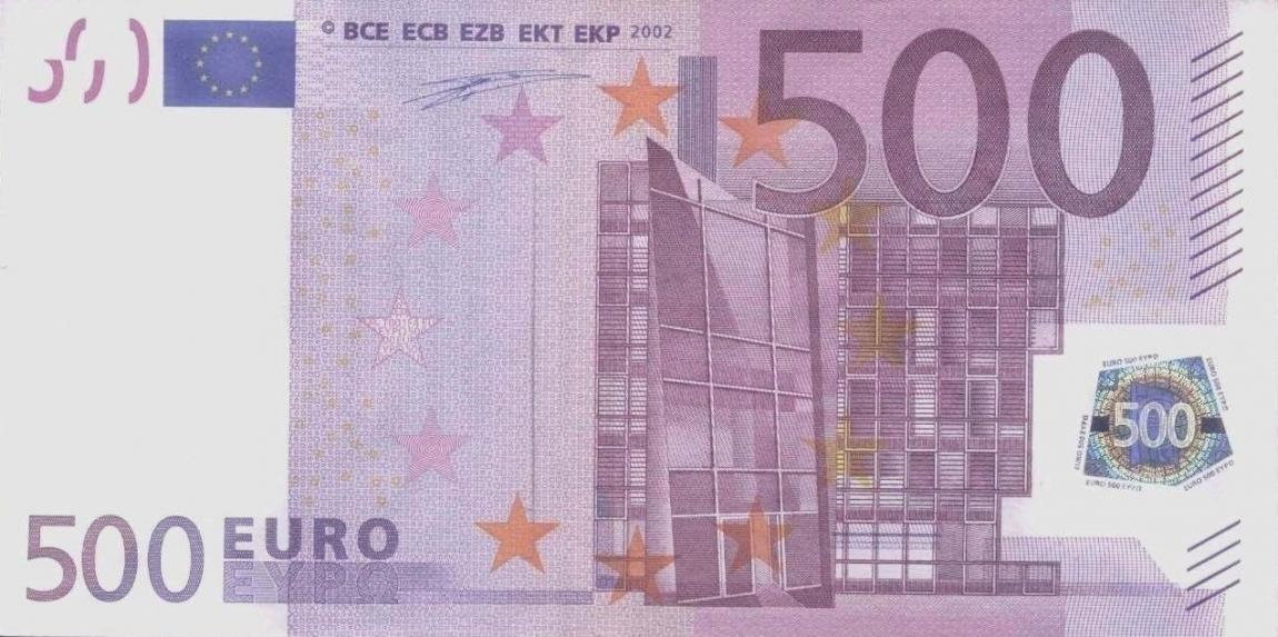 Front of European Union p7u: 500 Euro from 2002