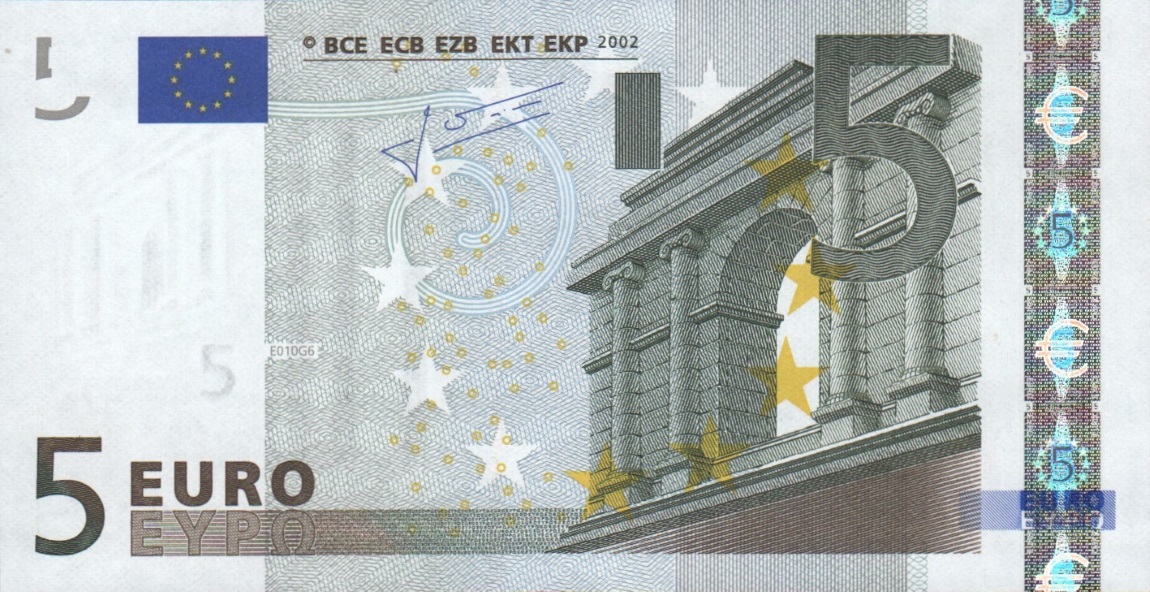 Front of European Union p8h: 5 Euro from 2002