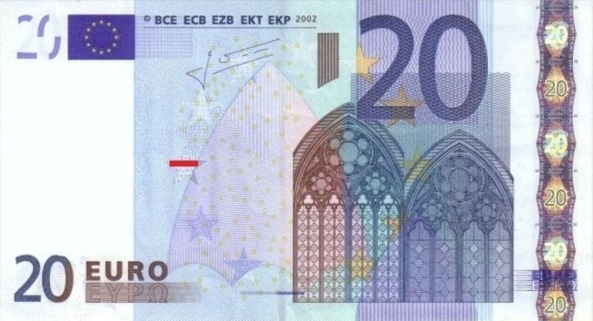 Front of European Union p10n: 20 Euro from 2002