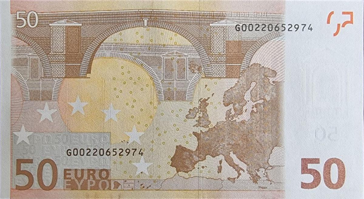 Back of European Union p17g: 50 Euro from 2002