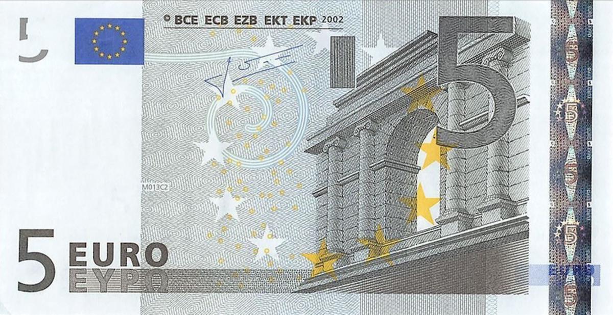 Front of European Union p1v: 5 Euro from 2002