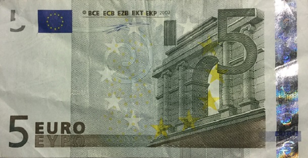 Front of European Union p1x: 5 Euro from 2002