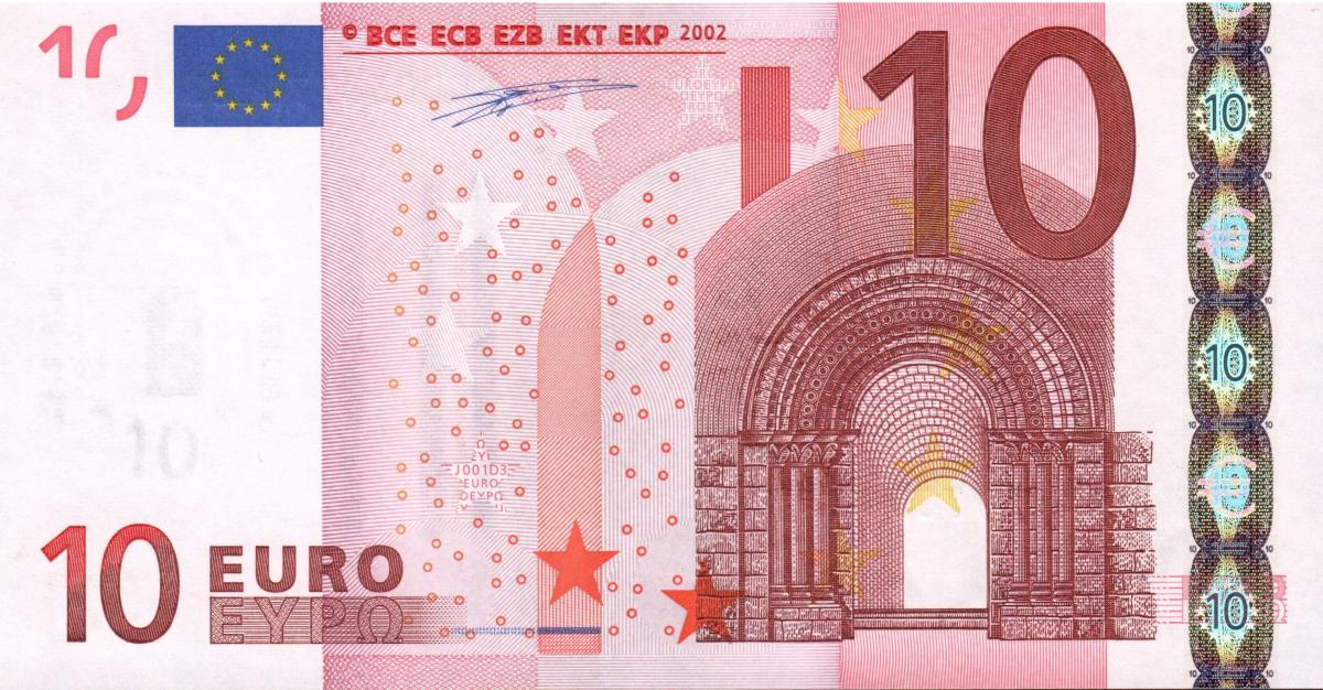 Front of European Union p2s: 10 Euro from 2002