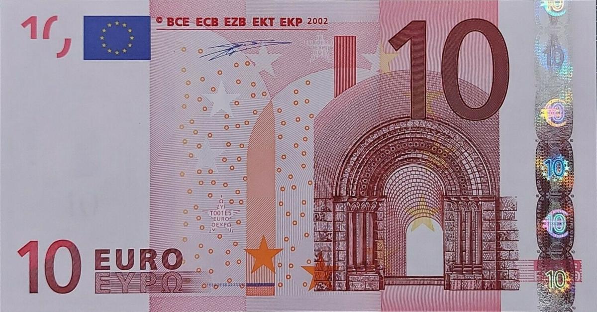Front of European Union p2z: 10 Euro from 2002