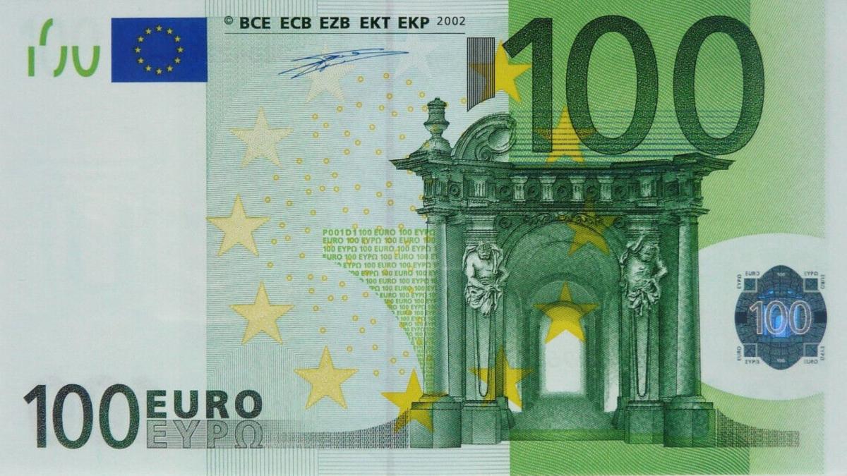 Front of European Union p5z: 100 Euro from 2002