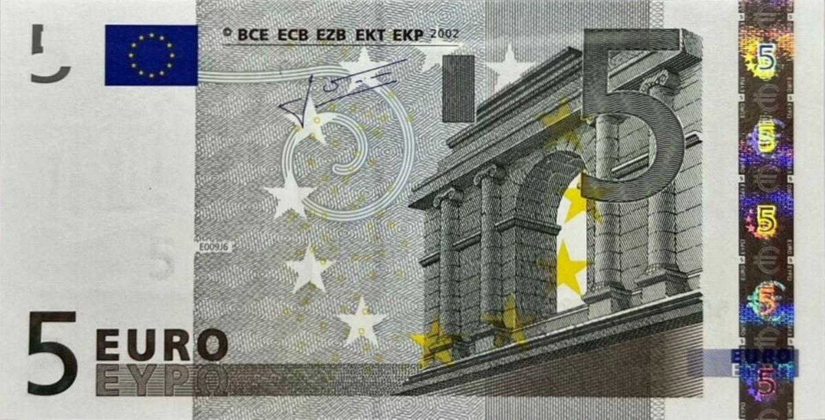 Front of European Union p8g: 5 Euro from 2002