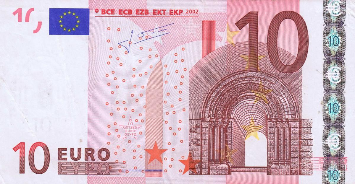 Front of European Union p9p: 10 Euro from 2002