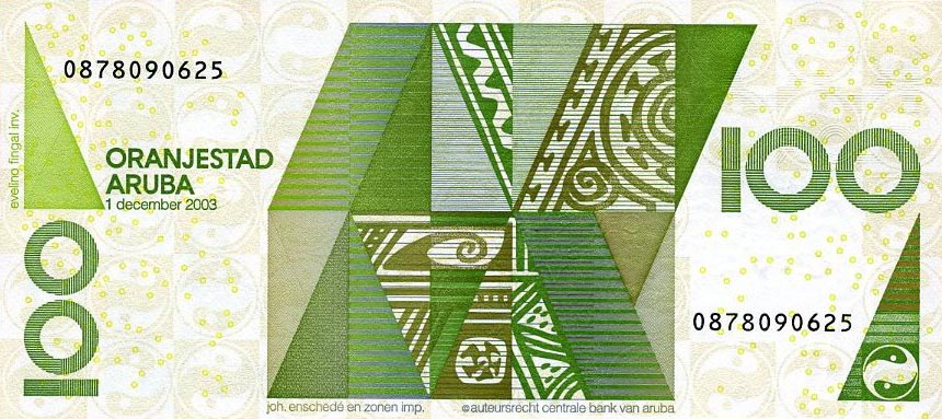 Back of Aruba p19a: 100 Florin from 2003