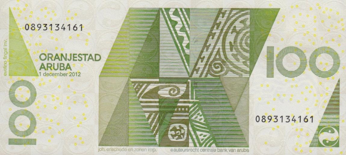 Back of Aruba p19c: 100 Florin from 2012